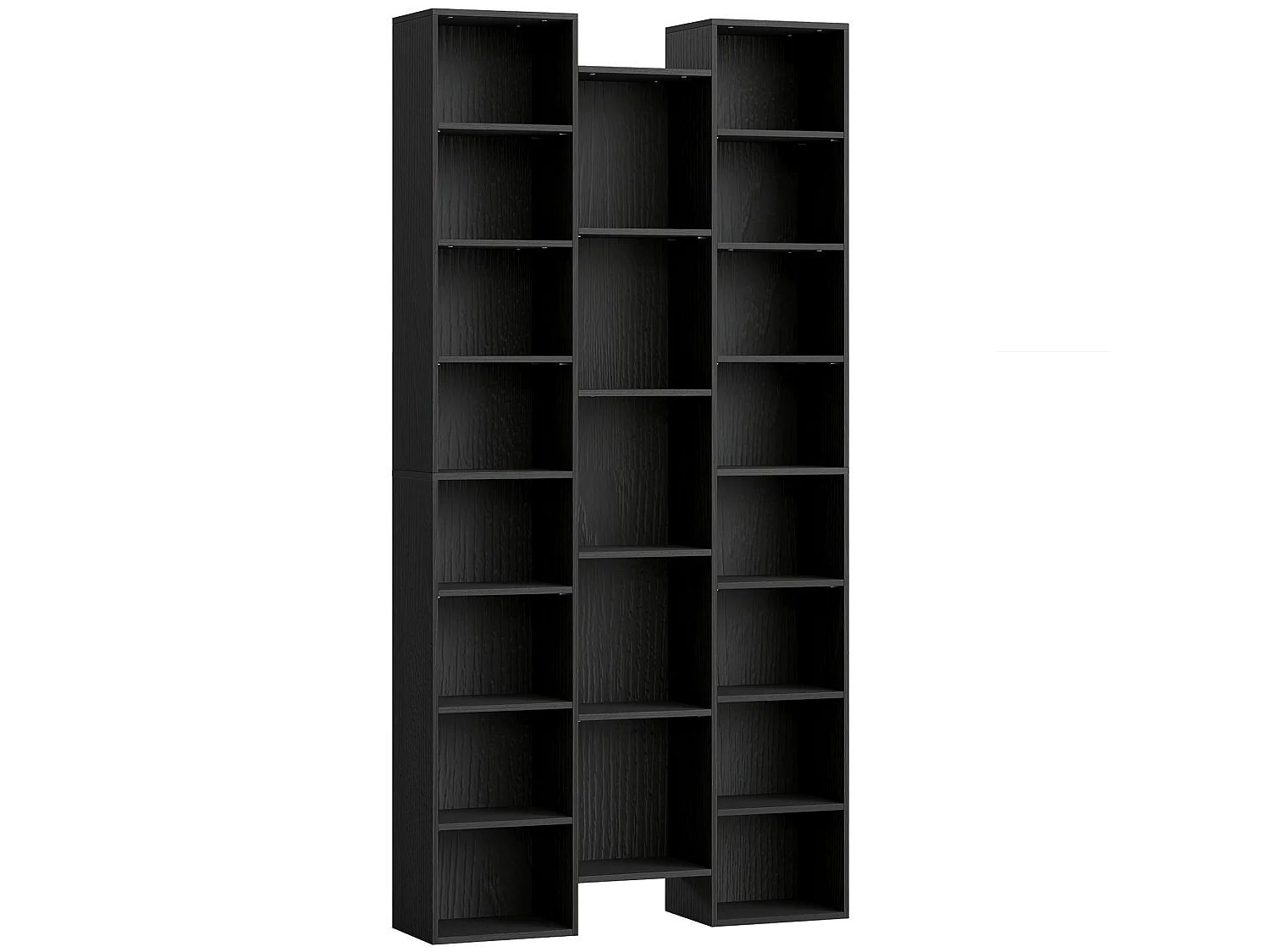 Faelsu Nota 21 Compartment Black Wooden Bookcase 89.5x23.5x181cm
