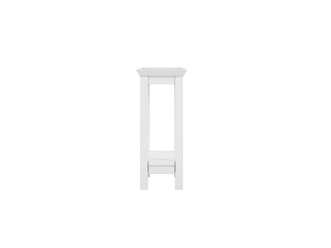 Enroute White Wooden Side Table with Lower Shelf