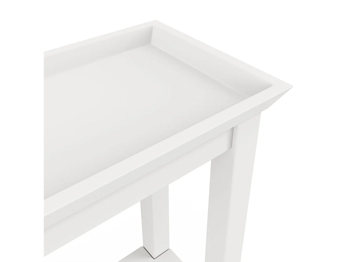 Enroute White Wooden Side Table with Lower Shelf