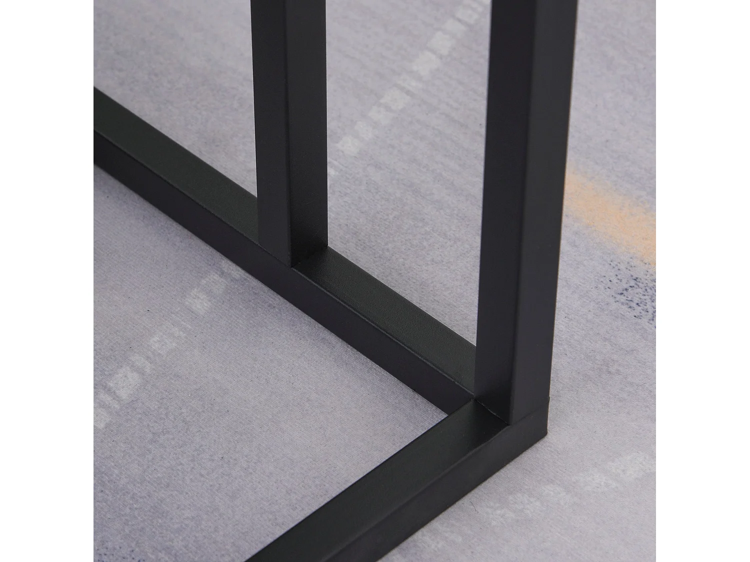Rase Metal C Shaped Side Table Black Marble Effect Top