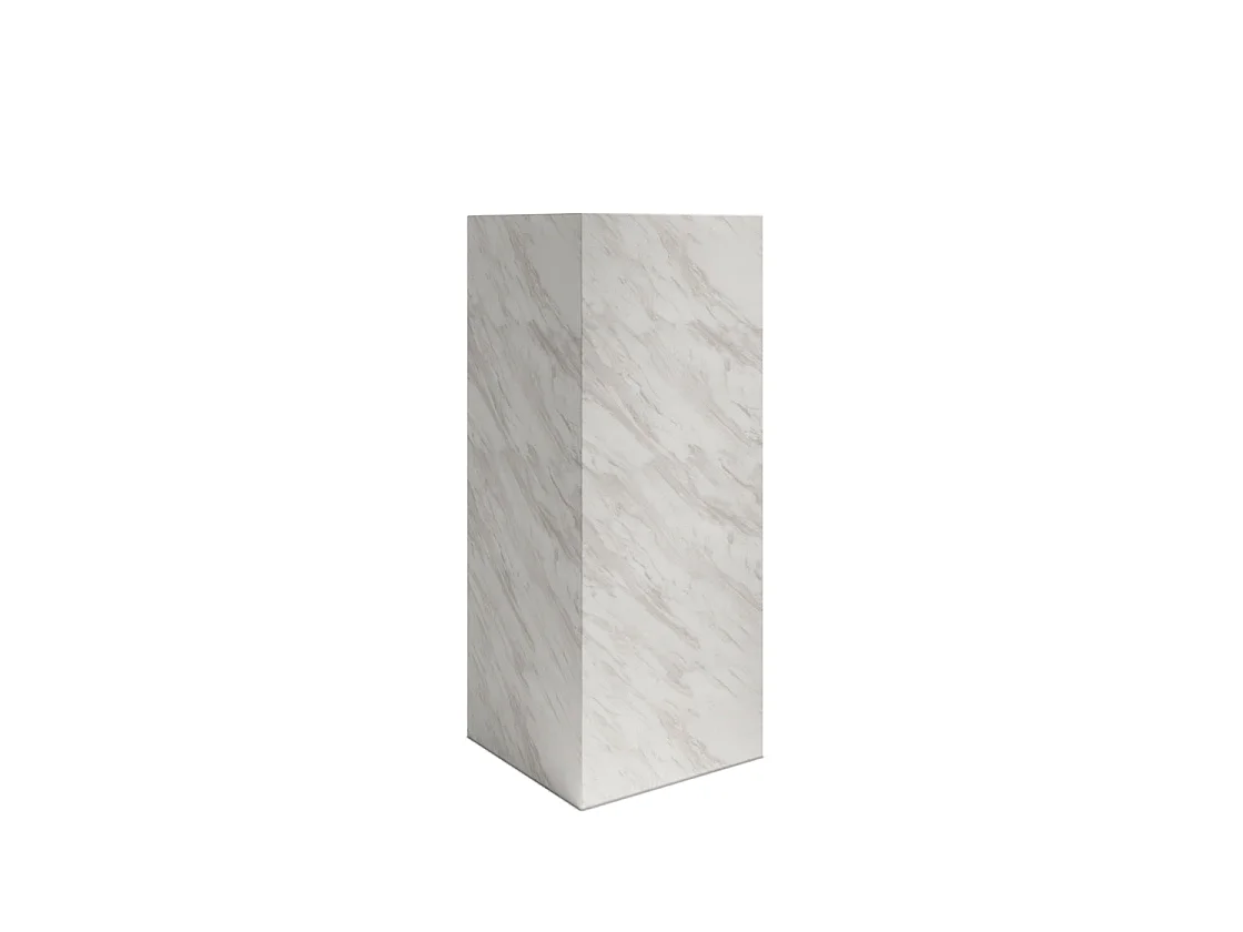 Dingle White Marble Effect Large Pedestal Side Table