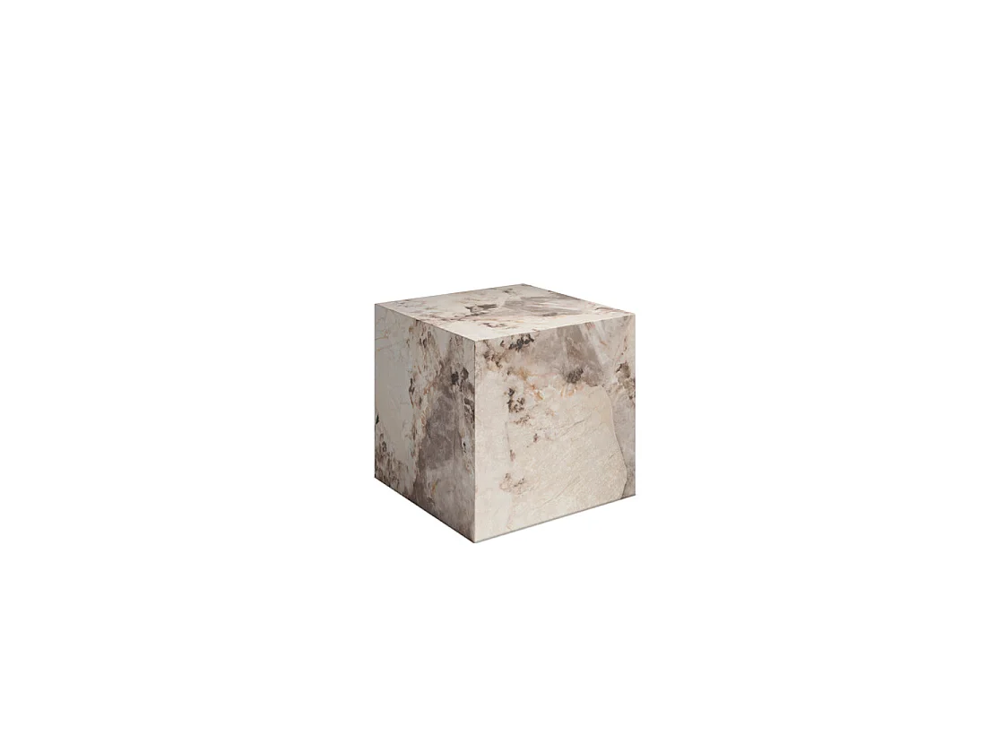 Dingle Pandora Brown Marble Effect Side Table Square 40cm