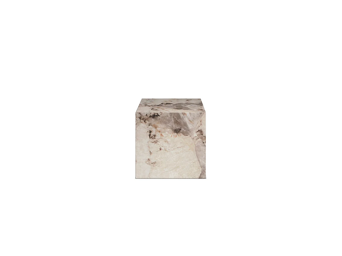 Dingle Pandora Brown Marble Effect Side Table Square 40cm