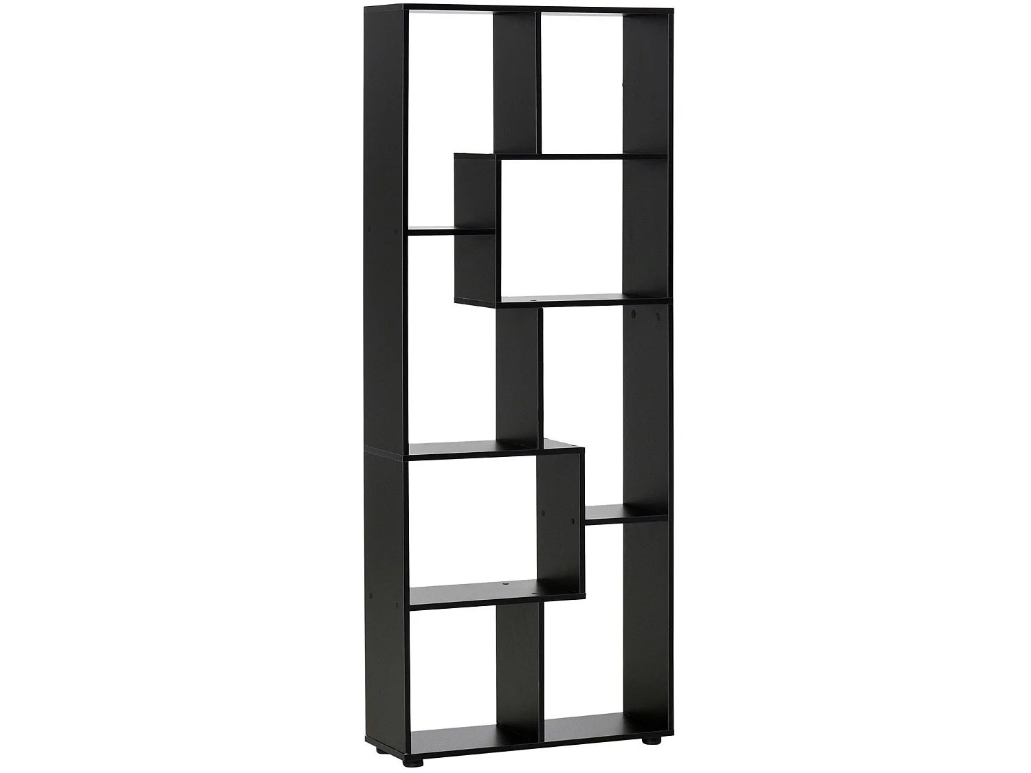 Robu Wood Black 8 Tier Freestanding Bookcase with Anti Tip Design