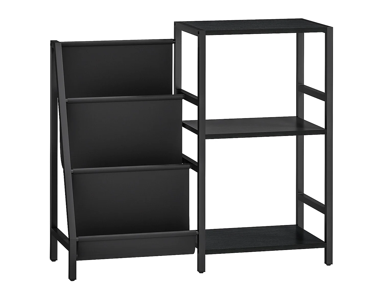 Tapalo Black Wood Effect 3 Tier Record Player Stand Side Table