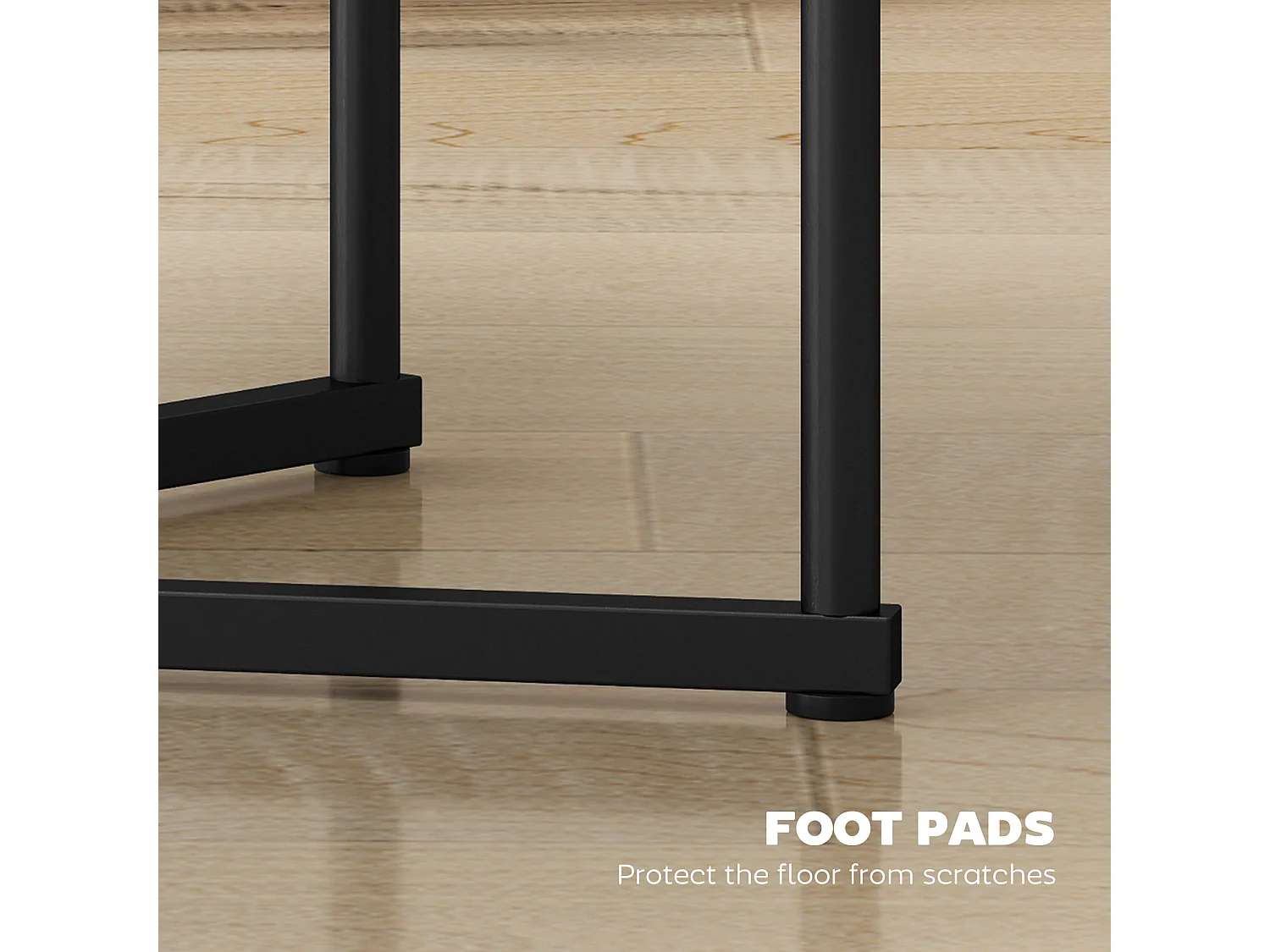 Tolira Set of 2 Black Marble Effect Nesting Tables MDF Tops Powder Coated Steel Frames