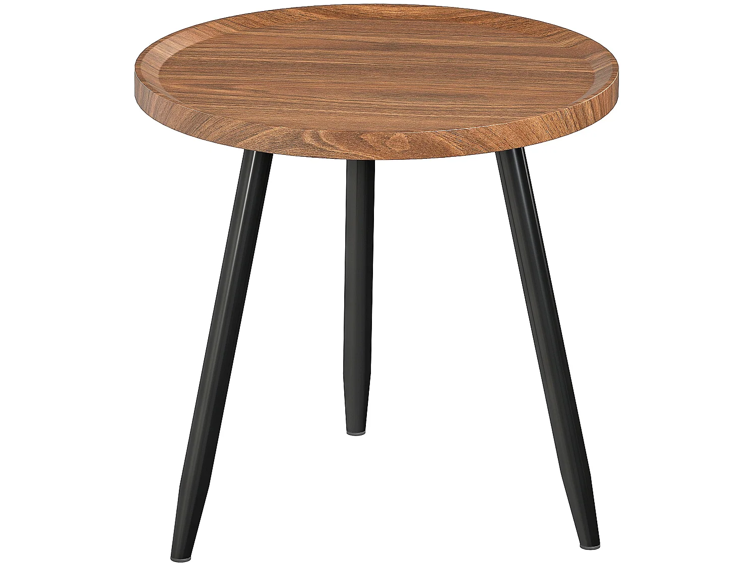 Balare Round Chestnut Wood Effect Coffee Table with Black Steel Frame