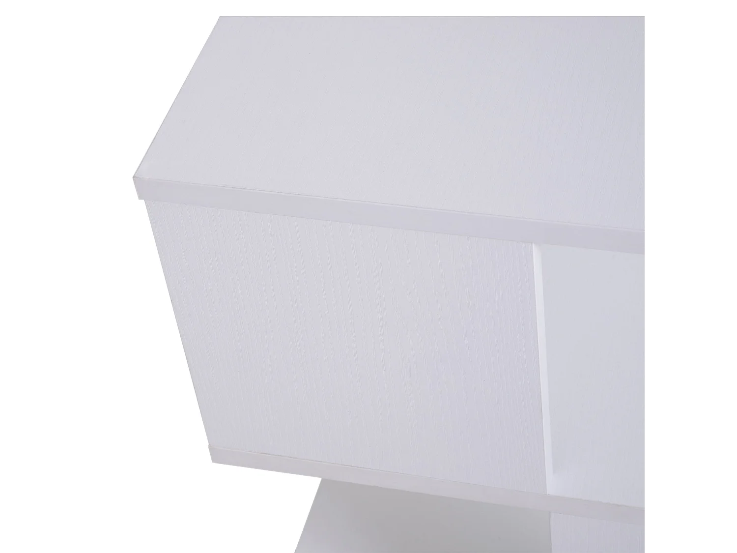 Masevi White Square Side Table with 2 Tier Storage
