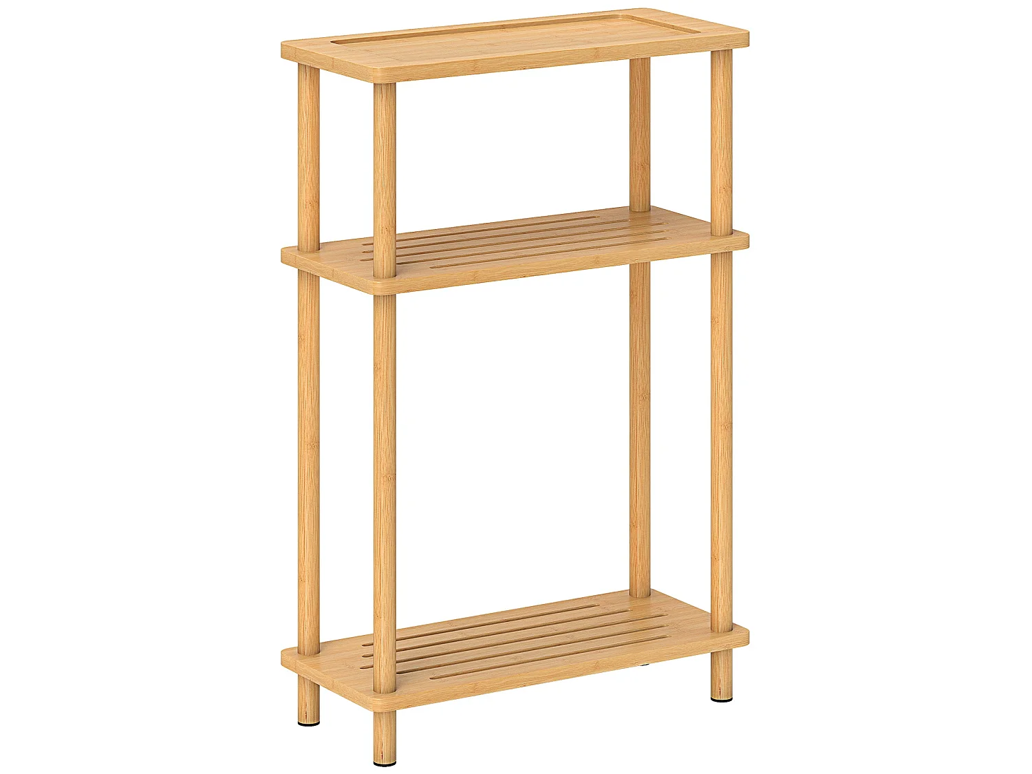 Neliyo Bamboo 3 Tier Slim Side Table 40x18x61cm Natural Nordic Style