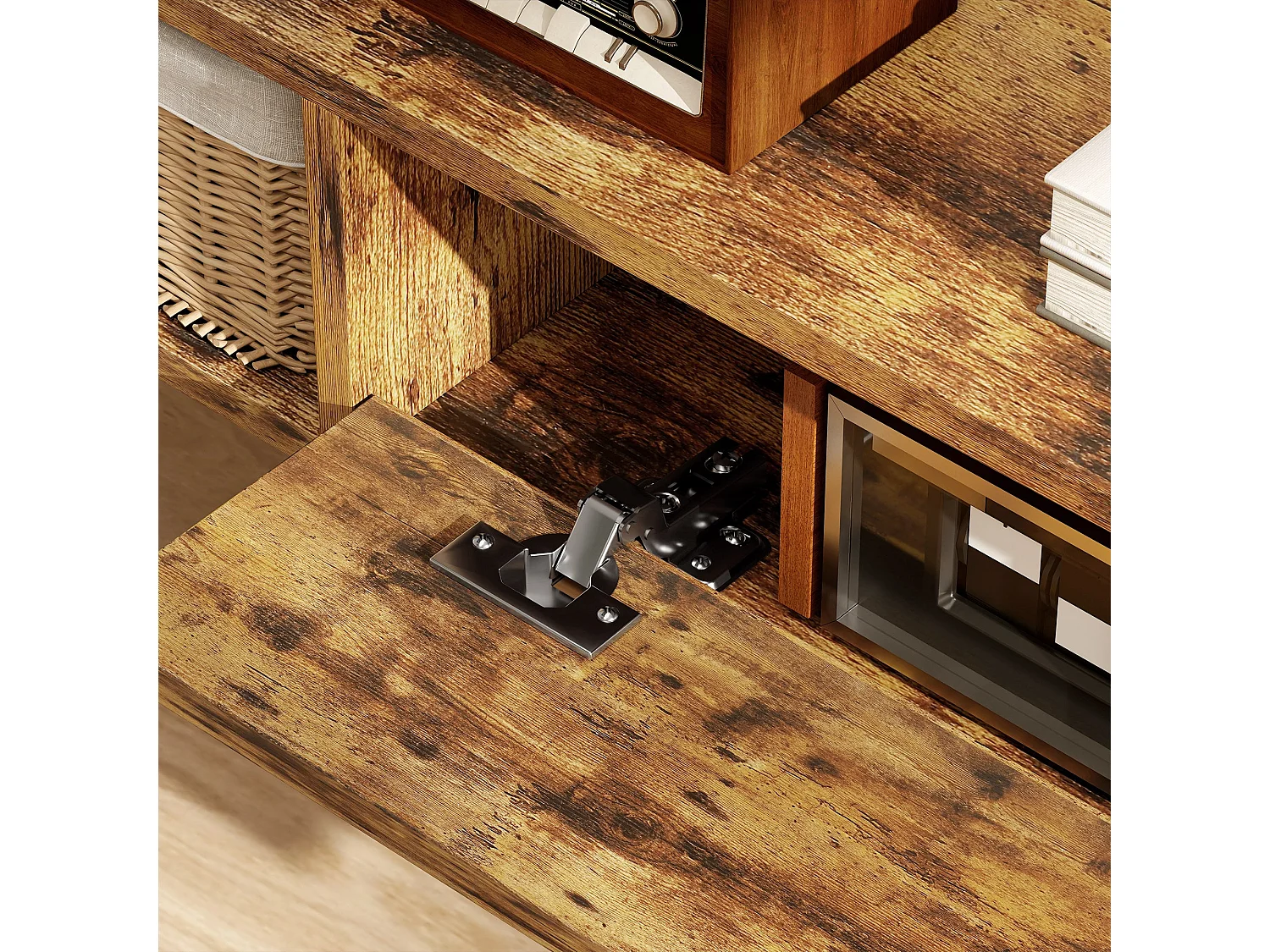 Avamoro 120cm Rustic Brown Floating TV Unit Fits Up to 50" Screens