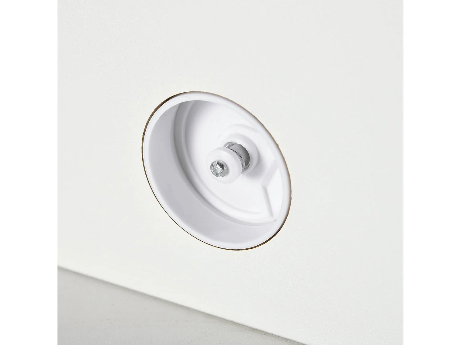 Kere White Floating TV Unit Melamine Particle Board Cable Grommet Fits Up to 40 inch Screens