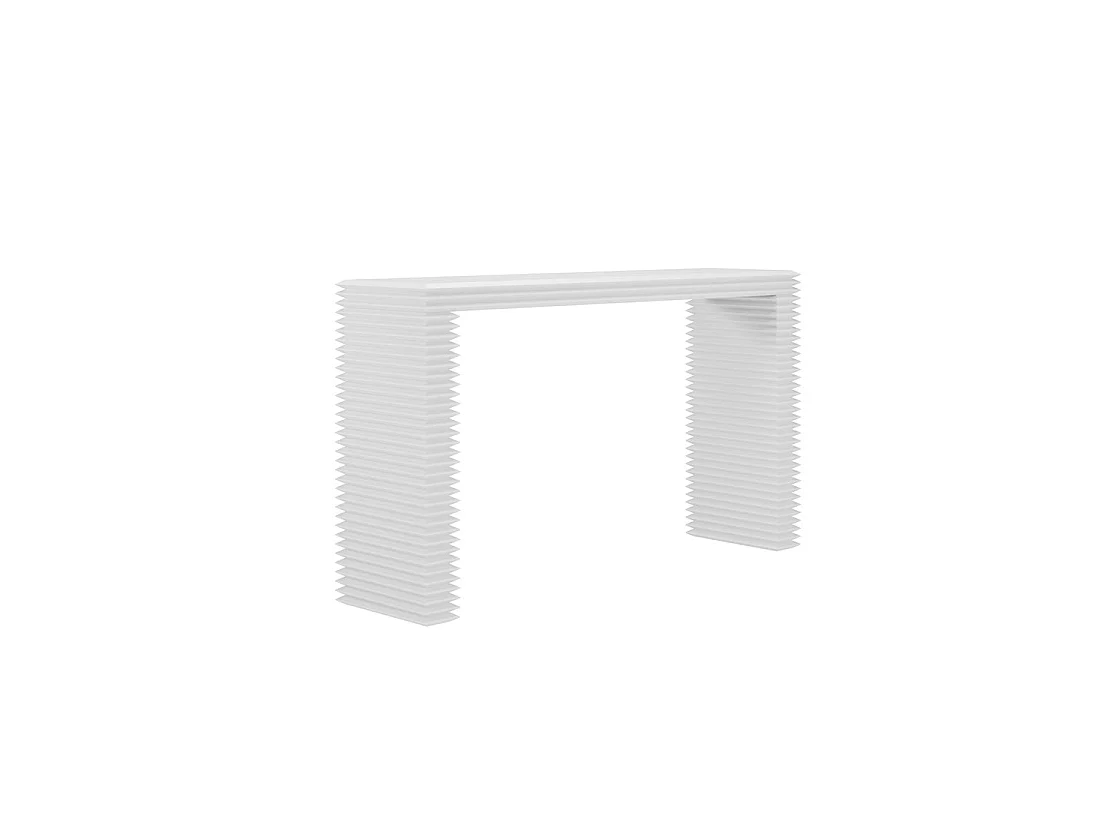 Kinnegad White Wooden Console Table Etched Legs 140cm