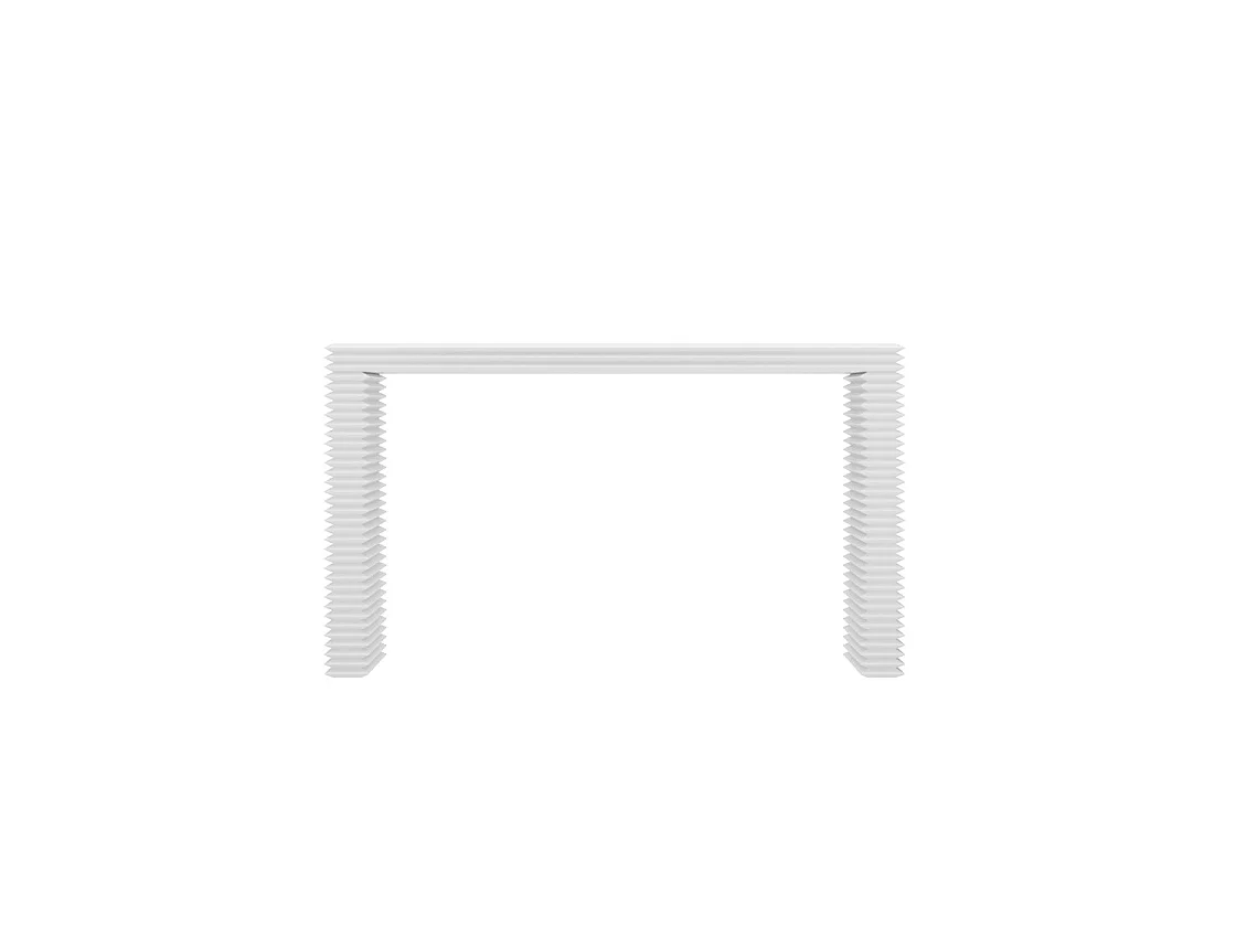 Kinnegad White Wooden Console Table Etched Legs 140cm