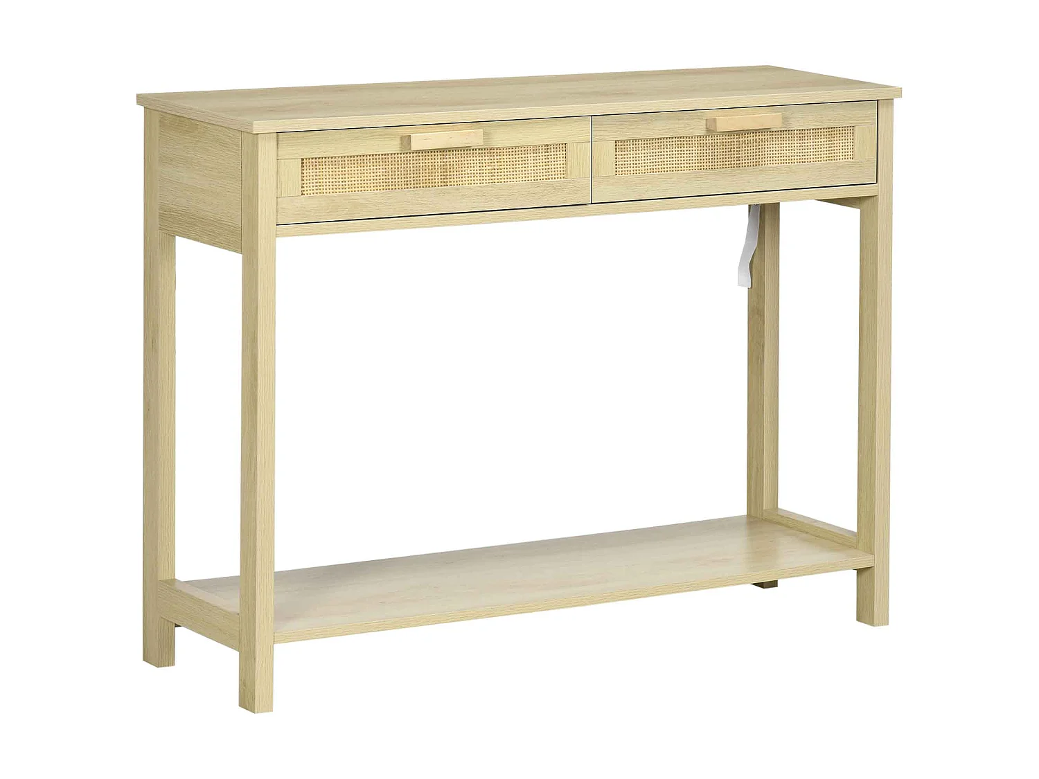 Sedi 100cm Natural Wood Effect Console Table 2 Drawers Bottom Shelf