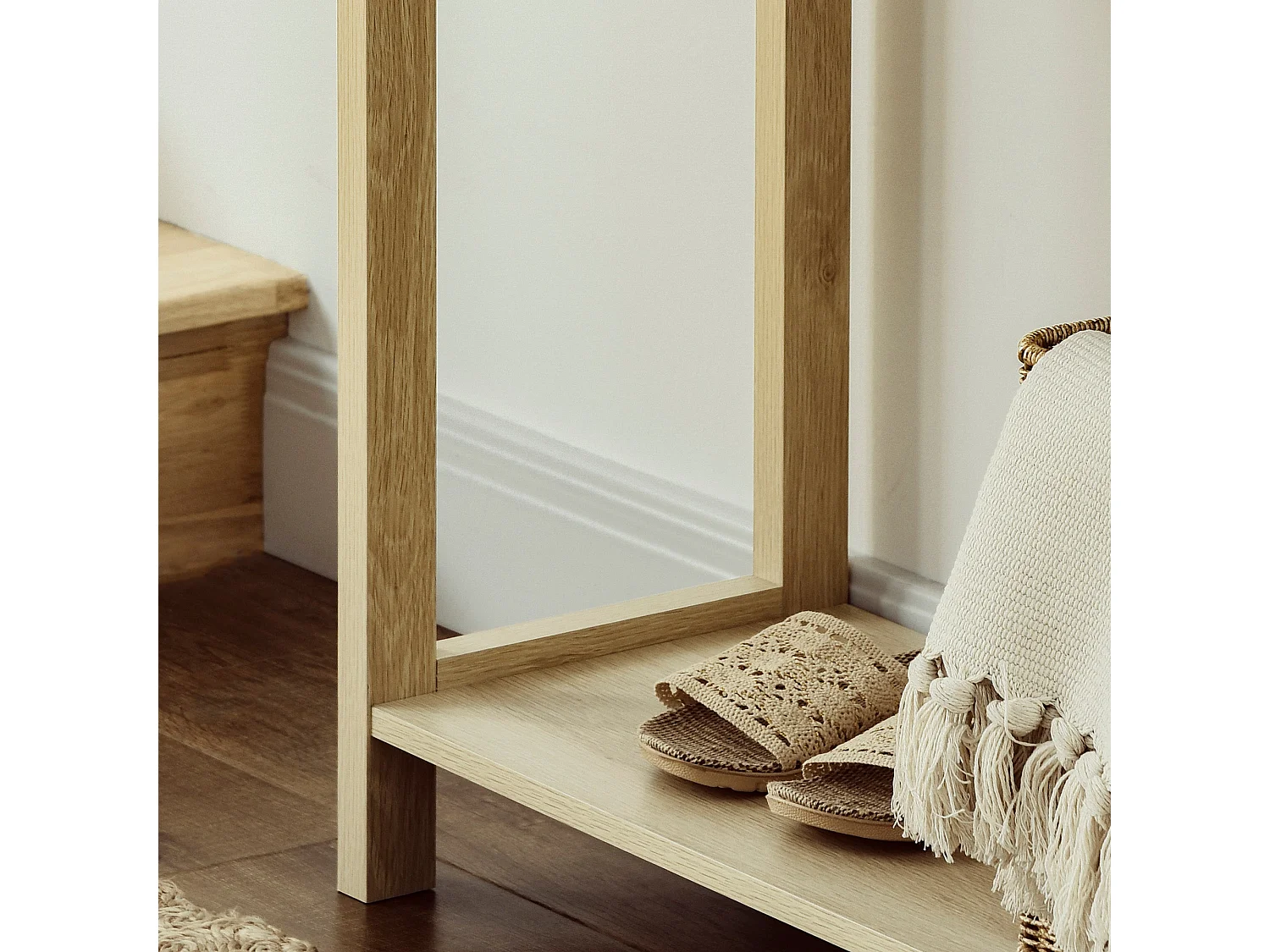 Sedi 100cm Natural Wood Effect Console Table 2 Drawers Bottom Shelf
