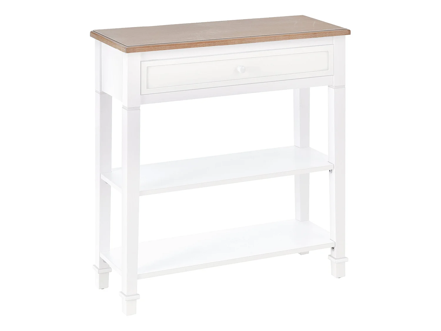 Sacoso Retro Wooden Console Table with Drawer and Dual Shelves