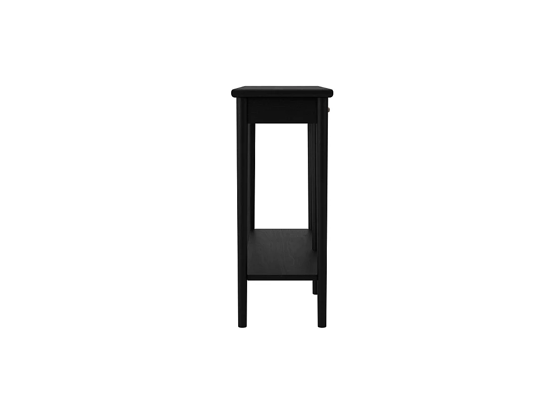 Newbridge Black Wooden Console Table 2 Drawers and Bottom Shelf