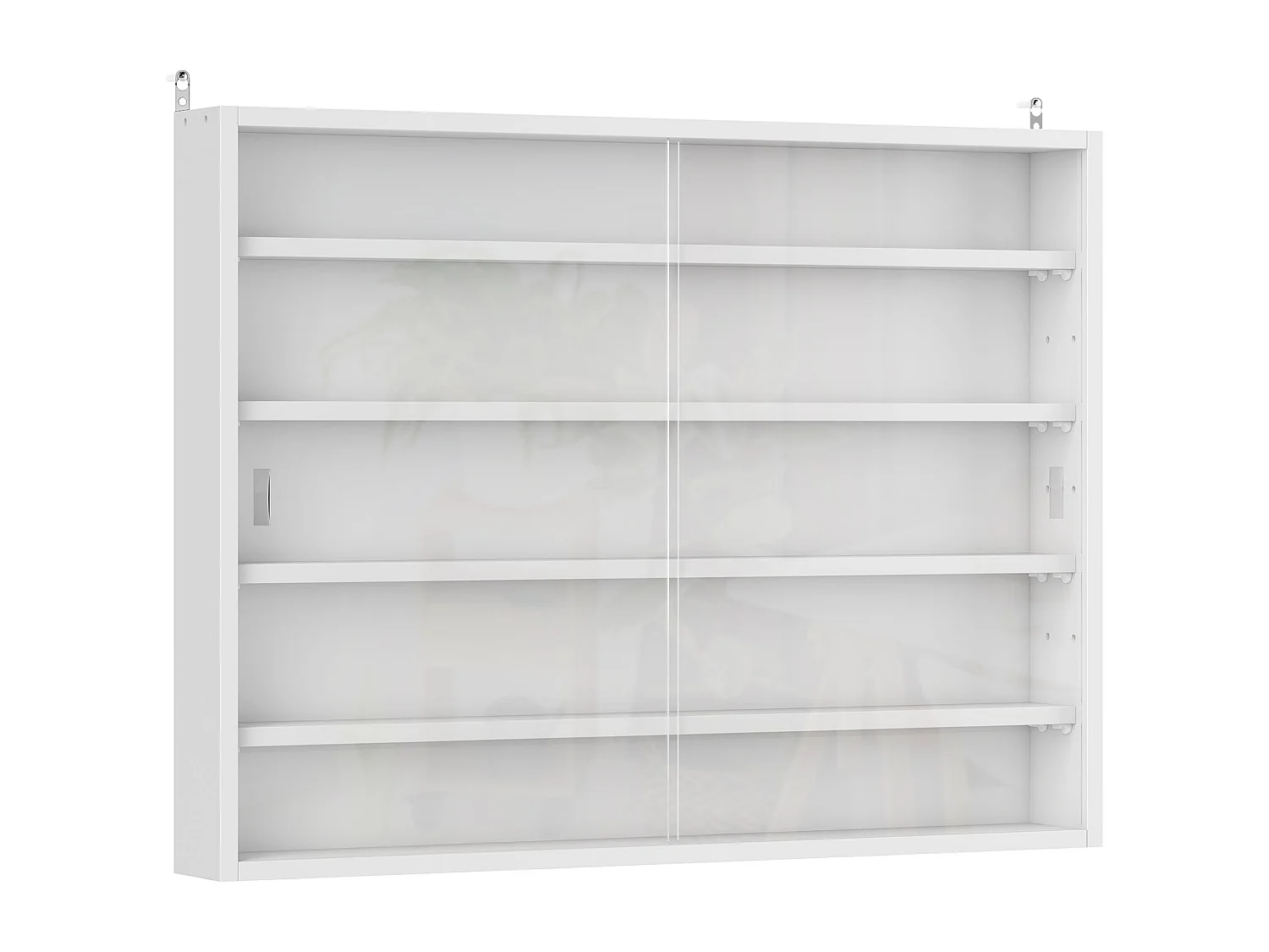 Ronimo White Wall Mounted Display Cabinet with Sliding Glass Doors and 4 Adjustable Shelves