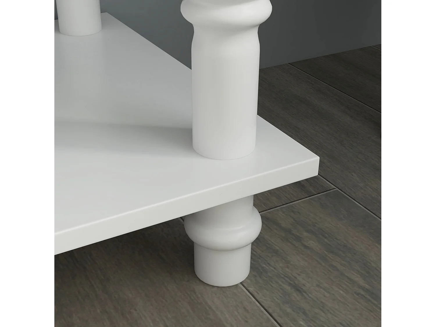 Relo White French Console Table with Drawers and Bottom Shelf