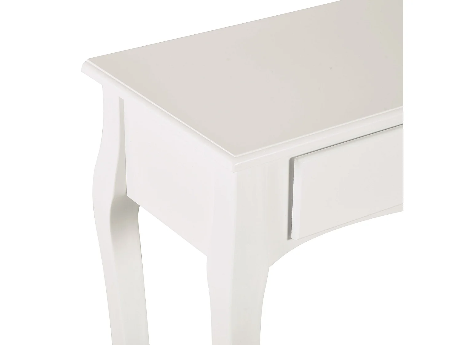 Noro 100cm Mid Century Console Table Ivory White 2 Drawers and Lower Shelf