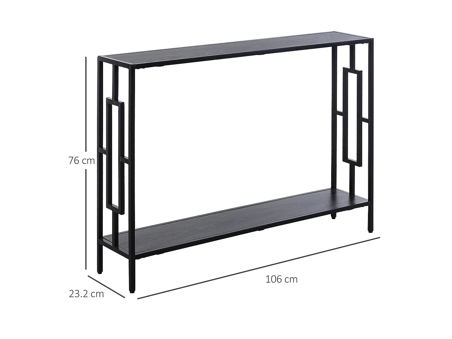 Comi 106cm Narrow Industrial Console Table Grey and Black