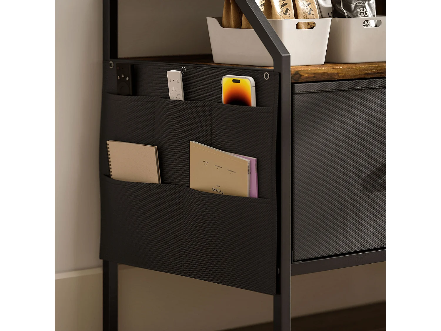 Avamira 98cm Industrial TV Stand in Rustic Brown and Black for TVs up to 55 inches