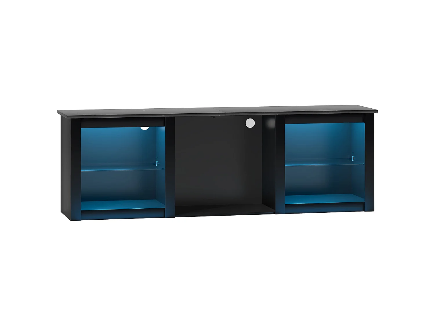 Filu Nara 160cm Black TV Stand with LED Lighting and Storage for 65 inch TVs