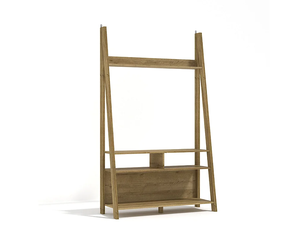 Athy Small Brown Oak Ladder TV Unit Warm Oak Finish