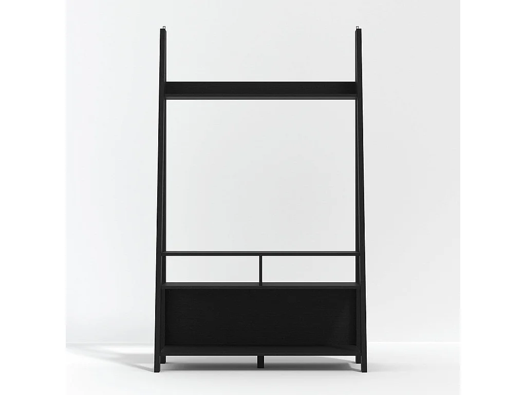 Athy Small Matt Black Wooden Ladder TV Unit
