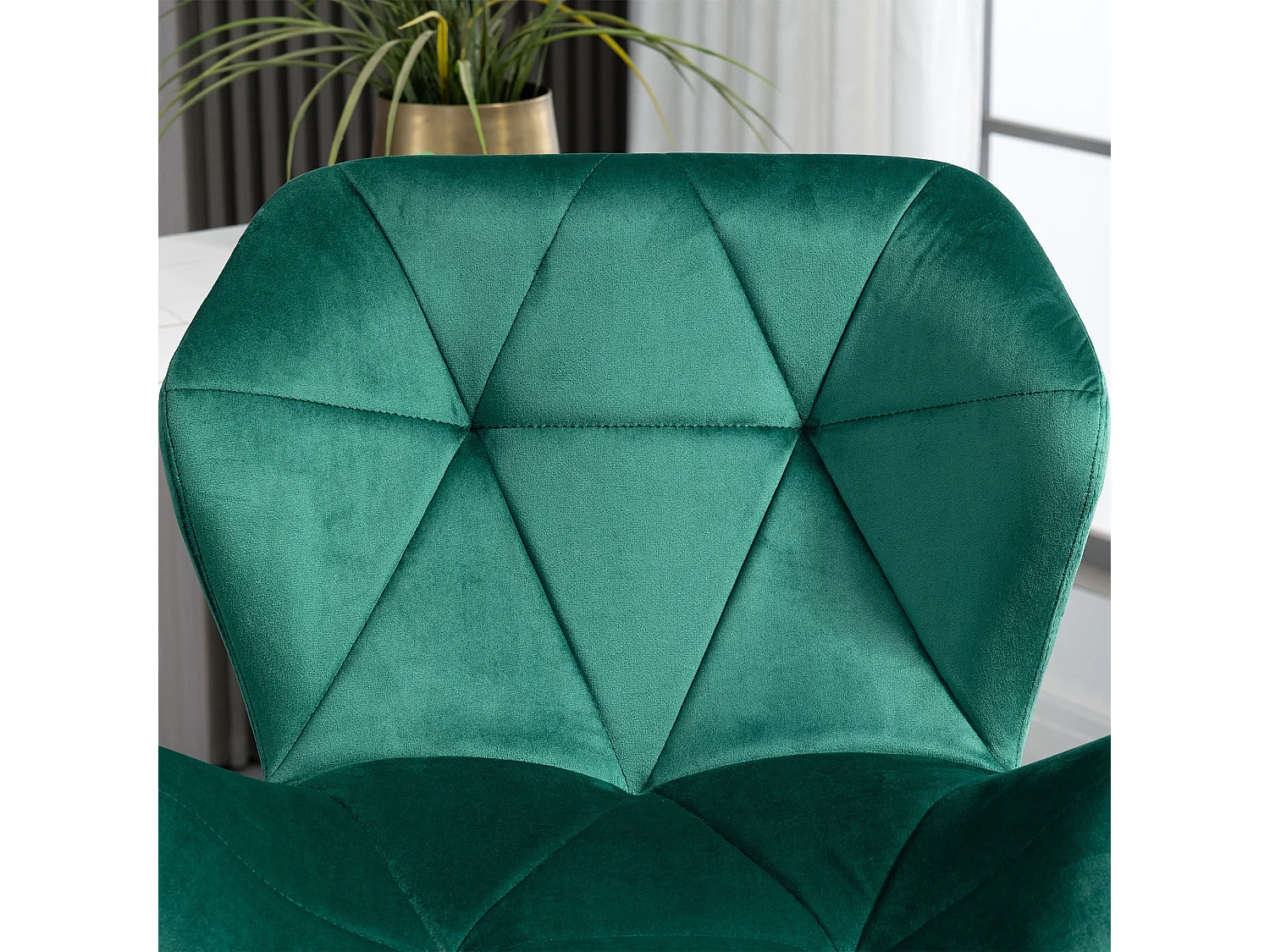 Somaveno Velvet Green Adjustable Bar Stools Set of 2 Metal Base with Footrest