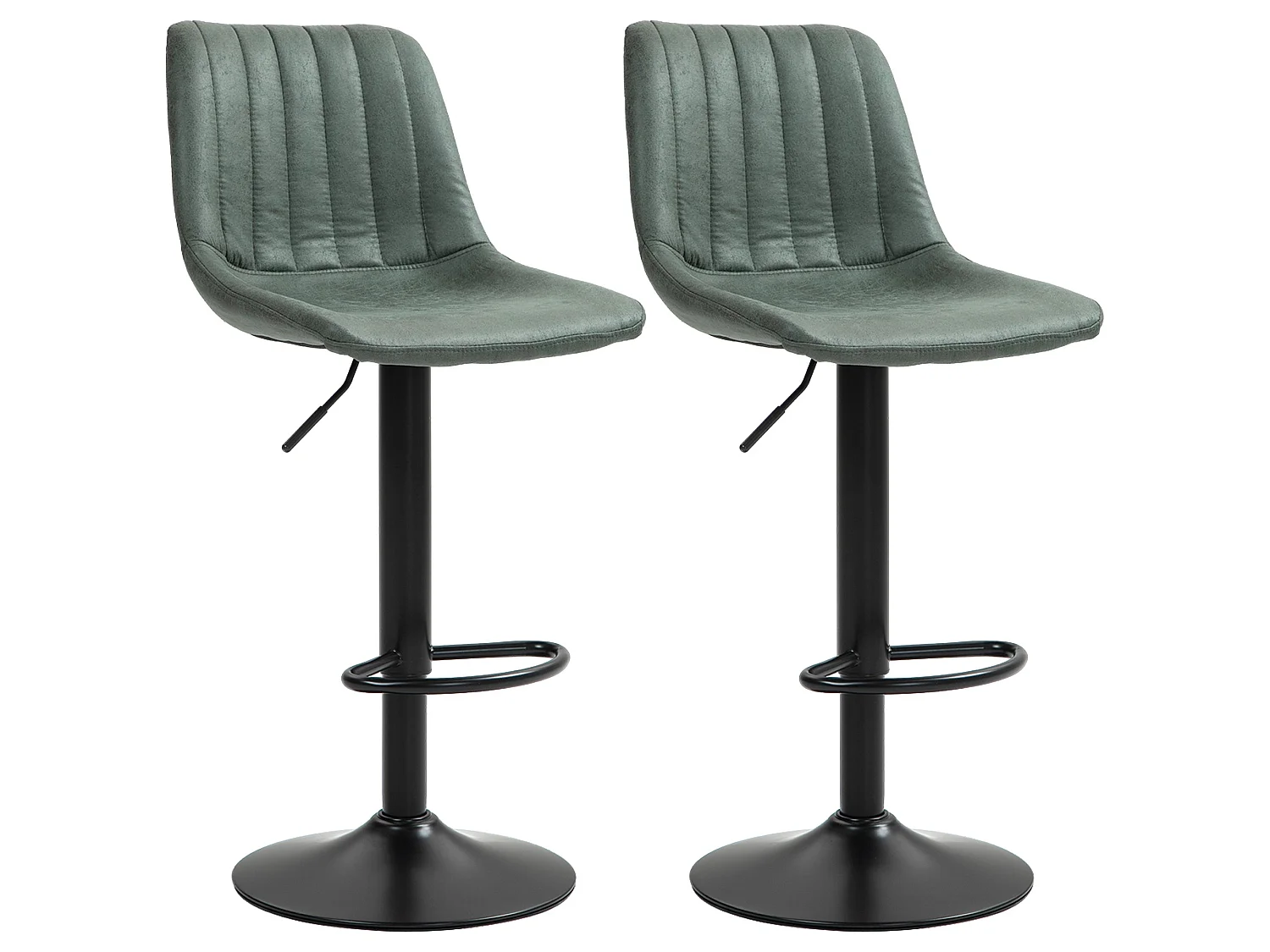 Reli Fabric Green Retro Tub Style Padded Bar Stools Set of 2