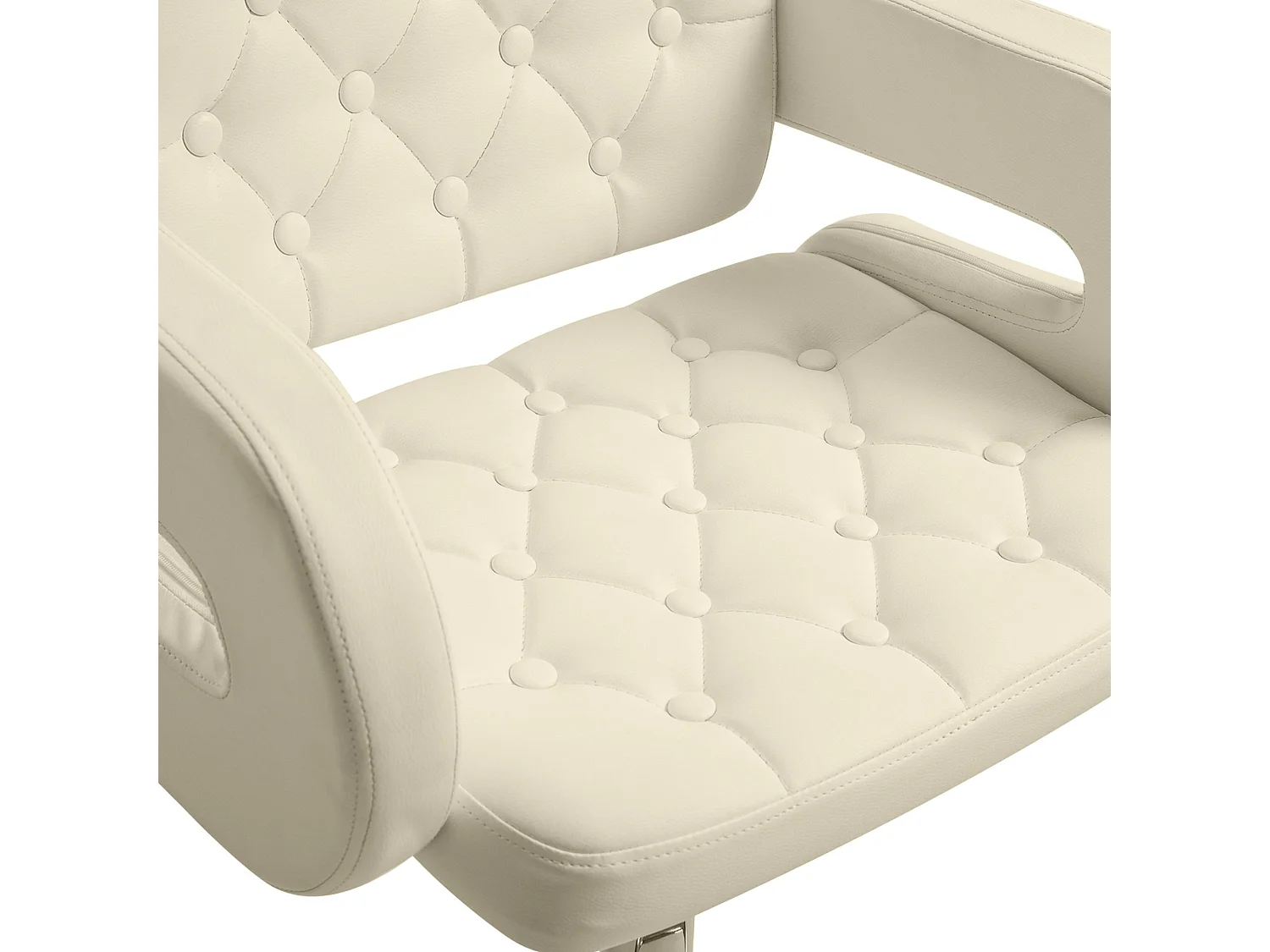 Senoke White Faux Leather Adjustable Swivel Bar Stools Set of 2 with Back and Arm Support