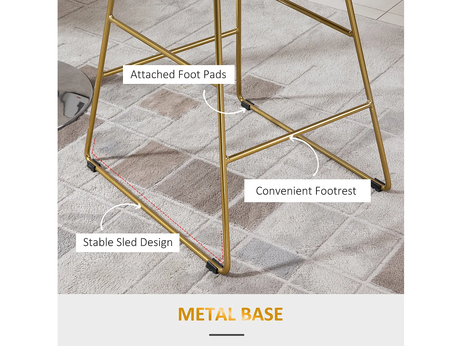 Sunira Set of 2 Gold Metal Counter Bar Stools with Wire Frame Design
