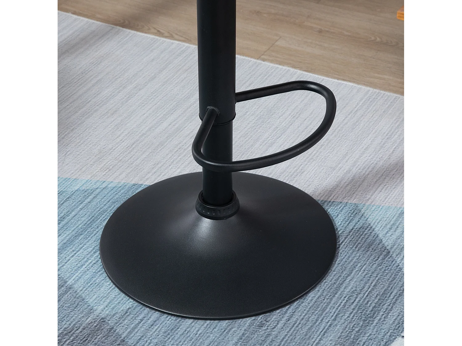 Samori Set of 2 Dark Grey Velvet Feel Adjustable Swivel Bar Stools with Back Support