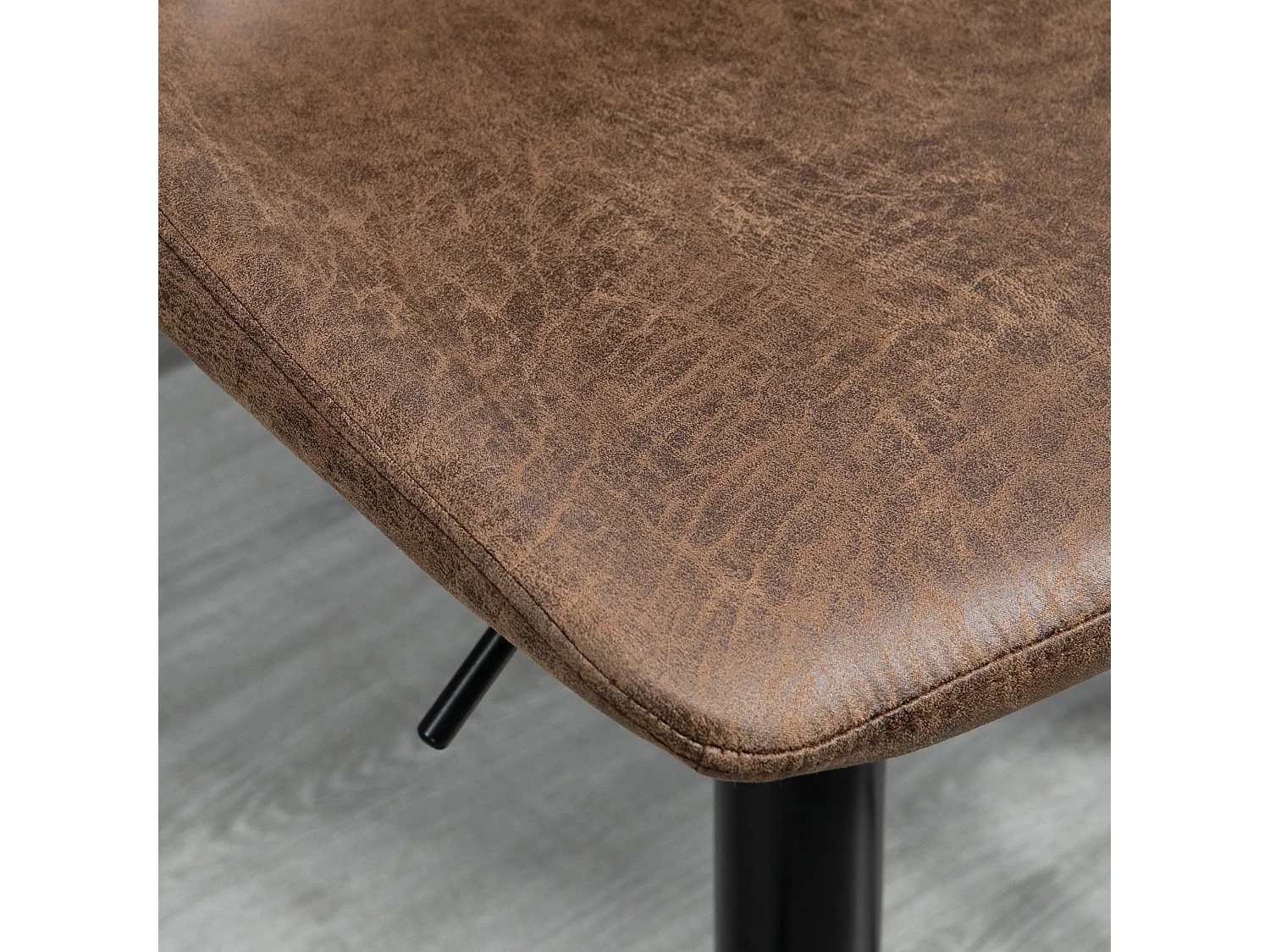 Rafava Brown Adjustable Breakfast Bar Stools Set of 2 Upholstered Seats
