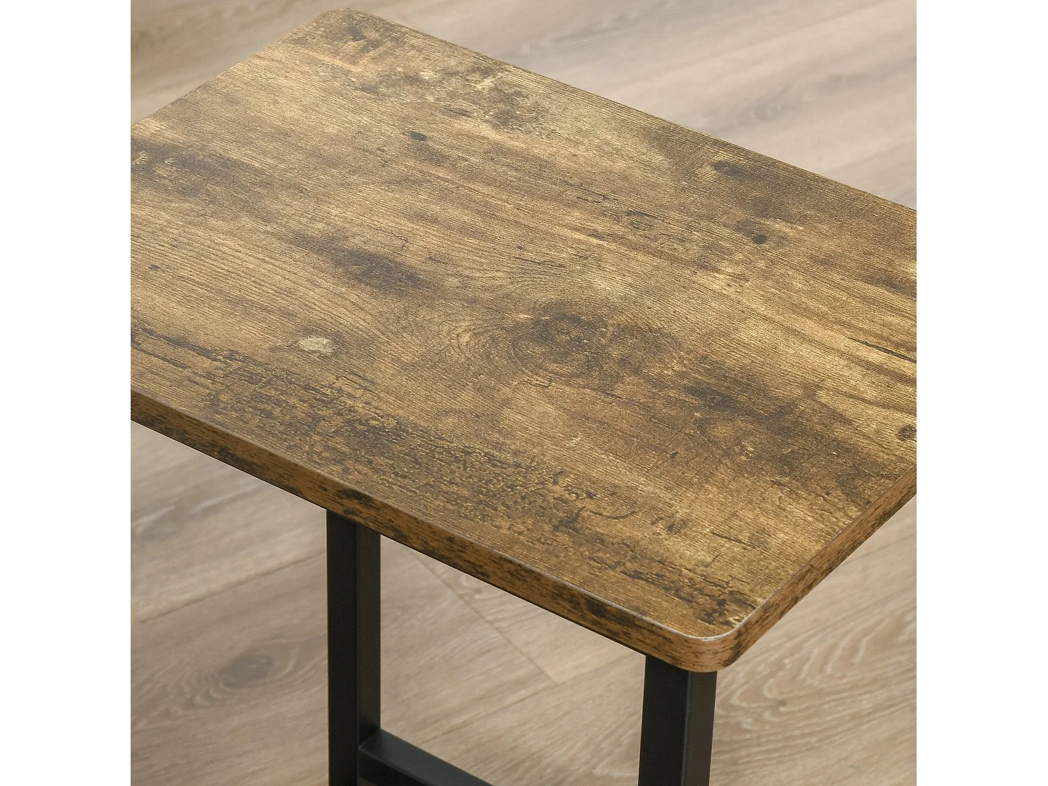 Latzse Set of 2 Rustic Brown Industrial Counter Bar Stools 65cm
