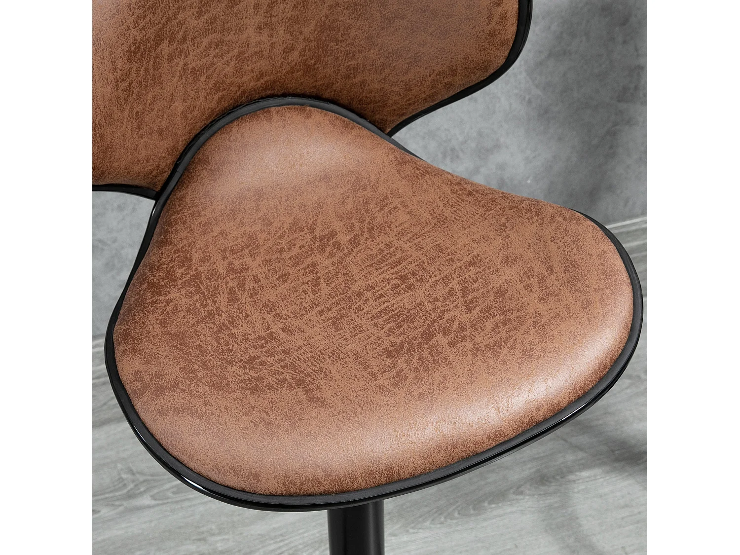 Bama Brown Microfibre Adjustable Swivel Bar Stools Set of 2