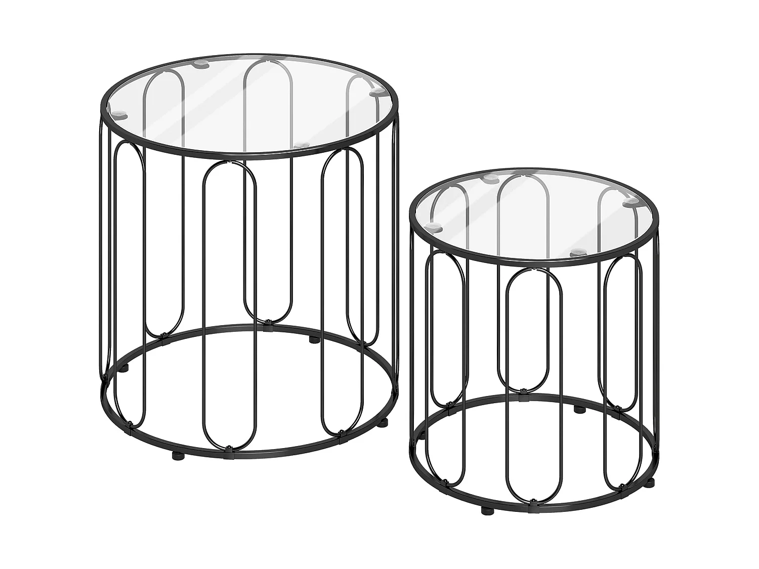 Roro Set of 2 Black Elliptical Cut Out Nesting Tables