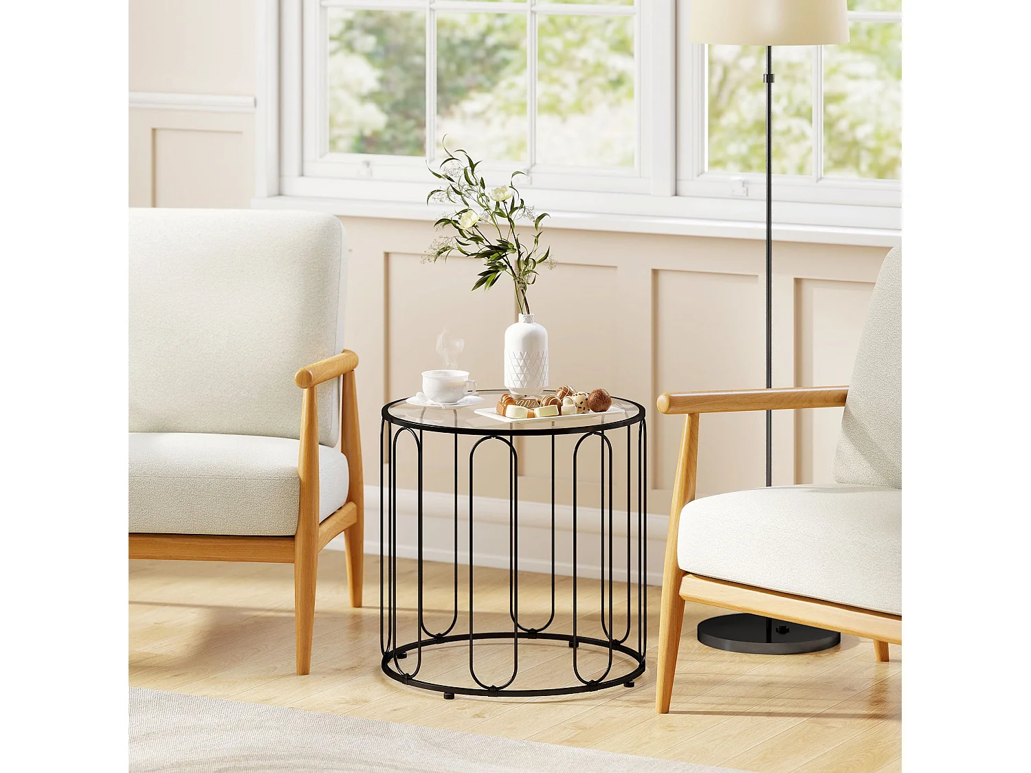 Roro Set of 2 Black Elliptical Cut Out Nesting Tables