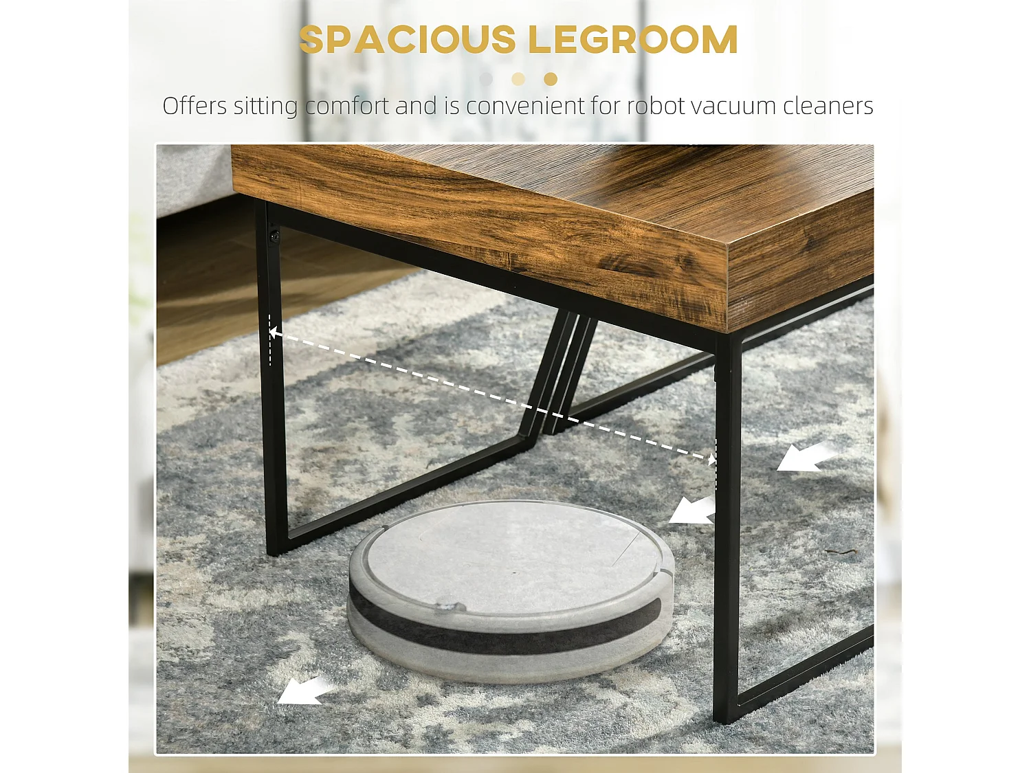 Nimolo Set of 2 Industrial Nesting Coffee Tables Rustic Brown and Black