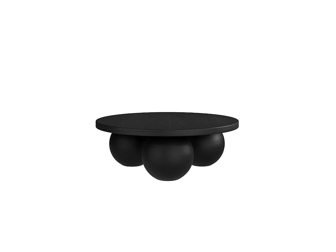Templemore Round Black Concrete Coffee Table 90cm