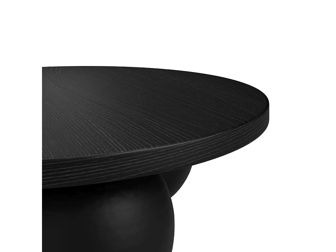 Templemore Round Black Concrete Coffee Table 90cm