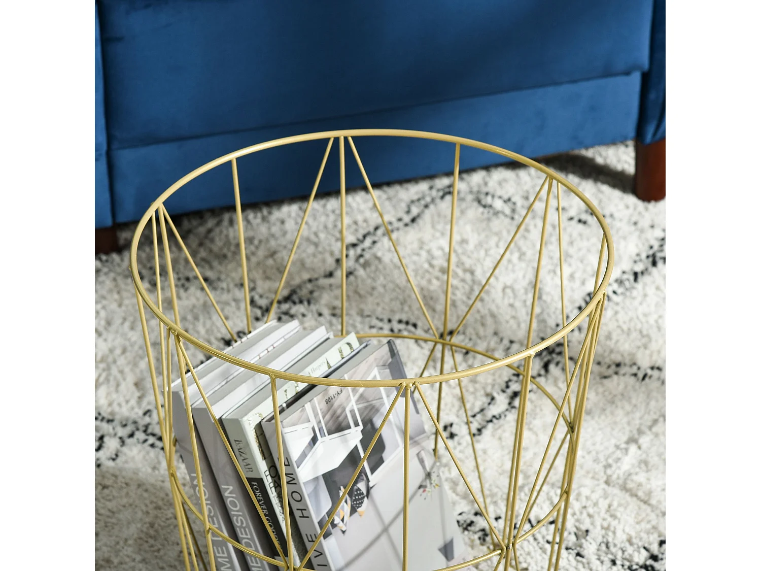 Tokael Set of 2 Round Nesting Side Tables with Storage and Removable Tops