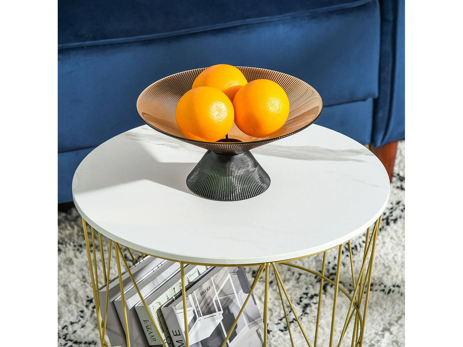 Tokael Set of 2 Round Nesting Side Tables with Storage and Removable Tops