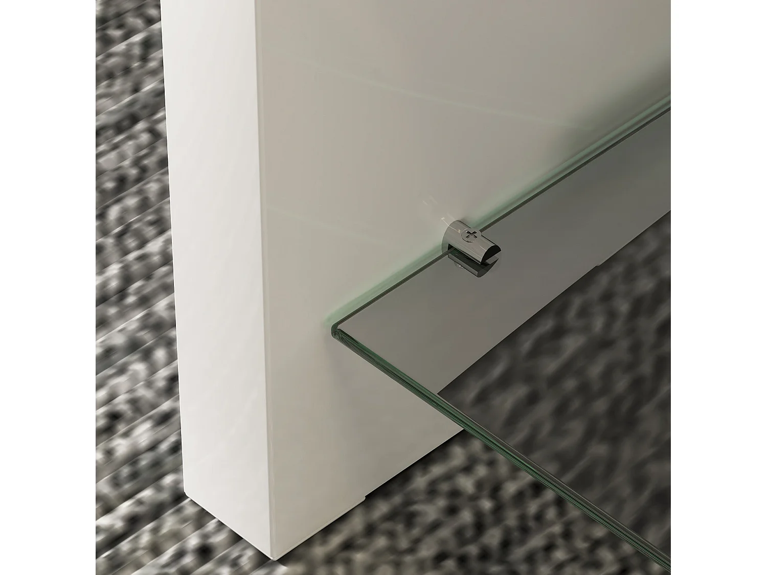 Velimo High Gloss White Curved 2 Tier Coffee Table Tempered Glass Shelf