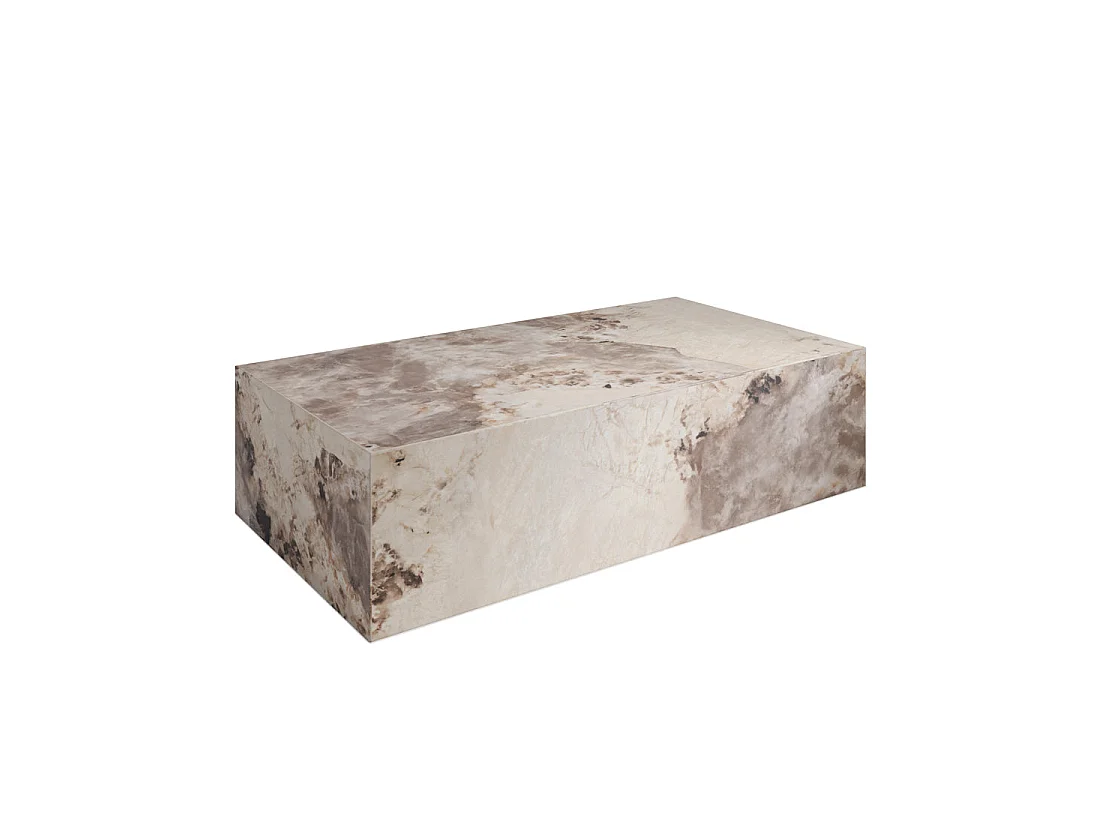 Dingle Brown Pandora Marble Effect Rectangular Coffee Table 106.8 x 58.6 x 30cm