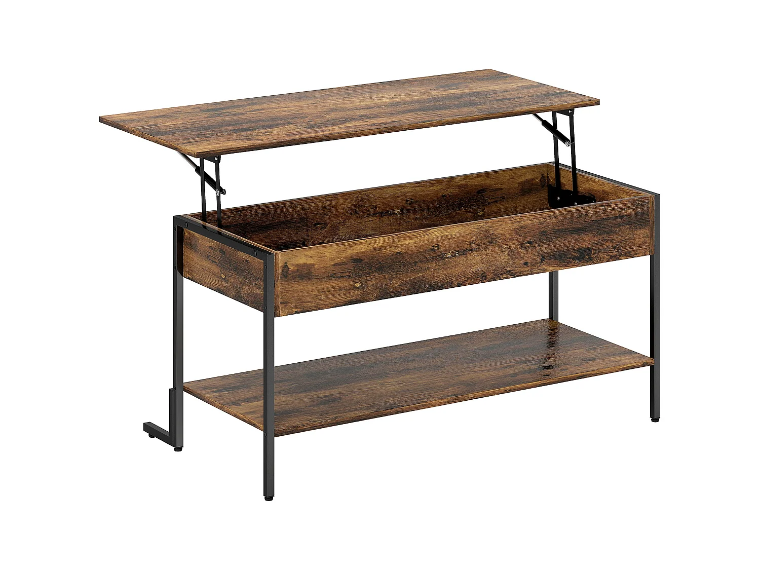Vitoli Rustic Brown Lift Top Coffee Table with Storage Compartment