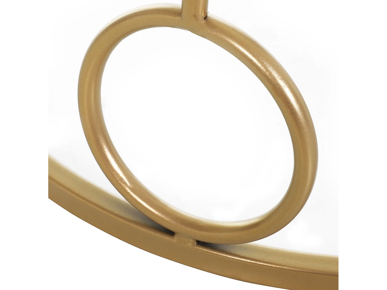 Basu Gold Tone Metal and Tempered Glass Set of 2 Round Nesting Coffee Tables