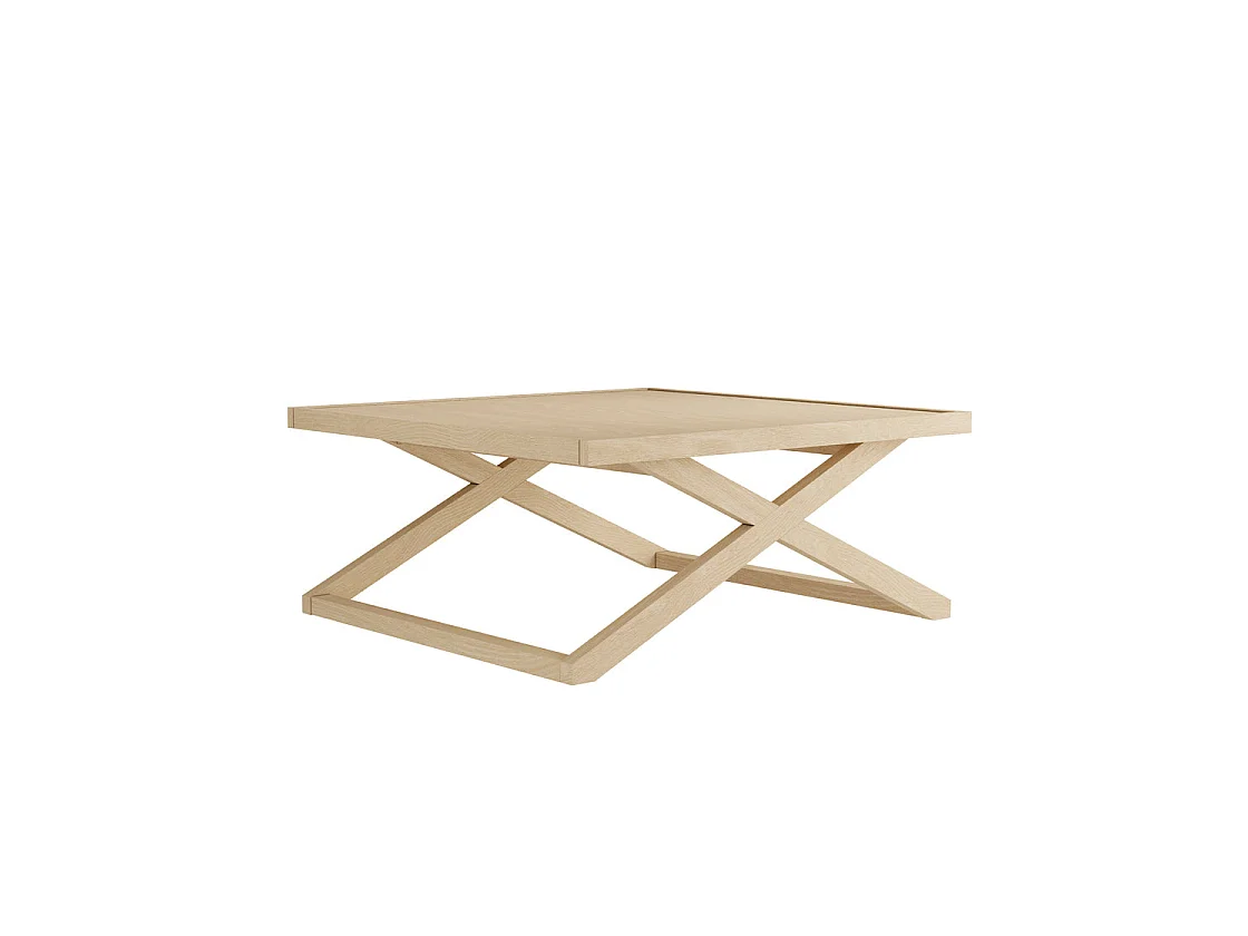 Enniscorthy Small Blonde Oak Coffee Table Square X Frame Matt Grain