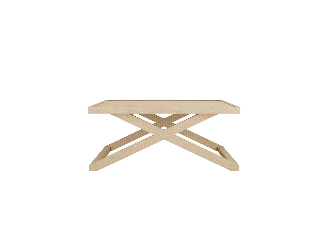 Enniscorthy Small Blonde Oak Coffee Table Square X Frame Matt Grain